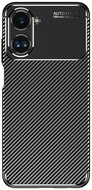 Szilikon telefonvédő (közepesen ütésálló, légpárnás sarok, karbon minta) FEKETE - Realme 10