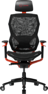 LORGAR Grace 855, Gaming chair, Mesh material, aluminium frame, multiblock mechanism, 3D armrests, 5 Star aluminium base, Class-4 gas lift, 60mm PU casters, Red + black