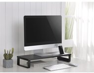 Equip Monitor Asztali állvány - 650881 (3x USB2.0, csúszásmentes, telefontartó, Max.: 15kg, acél, fekete)