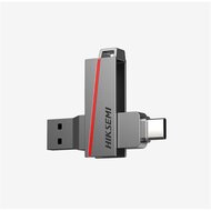 Hikvision HIKSEMI Pendrive - Dual Slim, 128GB, USB3.2 - Type-C, Ezüst