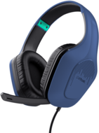 Trust Fejhallgató - GXT415 Zirox (multiplatform; nagy-párnás; mikrofon; hangerőszabályzó; 3.5mm jack; kék)
