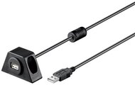 PREMIUMCORD kábel USB 2.0 A - A, M/F, Asztalra szerelhető, 2m, Fekete