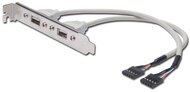 PREMIUMCORD USB csatlakozó (2x USB - A) Beépíthető, alaplaphoz csatlakoztatható