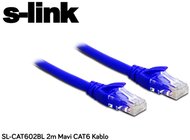 S-link Kábel - SL-CAT602BL (UTP patch kábel, CAT6, kék, 2m)