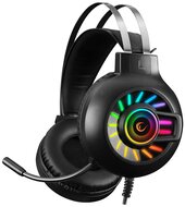 Rampage Fejhallgató - RM-K44 ZENGIBAR (mikrofon, 7.1 hangzás, USB, hangerőszabályzó, 2,2m kábel, RGB, fekete)