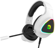 CANYON Shadder GH-6, RGB gaming headset with Microphone, Microphone frequency response: 20HZ~20KHZ, ABS+ PU leather, USB*1*3.5MM jack plug, 2.0M PVC cable, weight: 300g, White