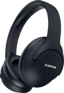 CANYON OnRiff 10, Canyon Bluetooth headset,with microphone,with Active Noise Cancellation function, BT V5.3 AC7006, battery 300mAh, Type-C charging plug, PU material, size:175*200*84mm, charging cable 80cm and audio cable 150cm, Black, weight:253g