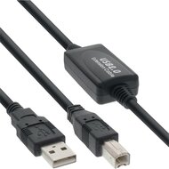 PREMIUMCORD Kábel USB 2.0 repeater, A - B, M/M, 20m, fekete