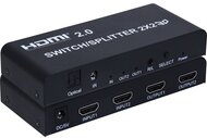 PREMIUMCORD Mátrix switch 2x2, HDMI 2.0, 3D, 4K, IR, 4K60Hz, 1080p, Távirányítóval