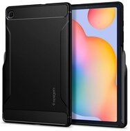 SPIGEN RUGGED ARMOR szilikon telefonvédő (ütésállóság, légpárnás sarok, karbon minta) FEKETE Samsung Galaxy Tab S6 Lite 10.4 LTE (SM-P615) 2020,2022