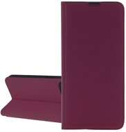 Tok álló, bőr hatású (FLIP, szilikon belső, oldalra nyíló, asztali tartó, kártyazseb) BURGUNDY Samsung Galaxy A14 4G (SM-A145) Samsung Galaxy A14 5G (SM-A146)