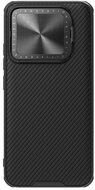 NILLKIN CAMSHIELD PROP műanyag telefonvédő (szilikon keret, ütésállóság, bőr hatású, kameravédő, kitámasztó) FEKETE Xiaomi 14 5G