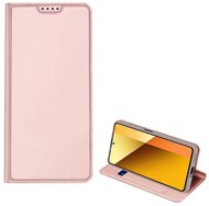 DUX DUCIS SKIN PRO tok álló, bőr hatású (FLIP, oldalra nyíló, kártyazseb, asztali tartó) RÓZSASZÍN Xiaomi Redmi Note 13 5G