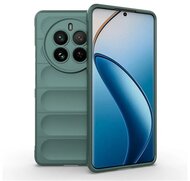 Szilikon telefonvédő (ütésállóság, kameravédő, 3D) SÖTÉTZÖLD Realme 12 Pro Realme 12 Pro Plus