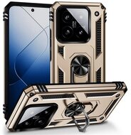 Defender műanyag telefonvédő (ütésállóság, szilikon belső, tartógyűrű, kameravédő) ARANY Xiaomi 14 5G