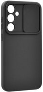 Szilikon telefonvédő (matt, mikrofiber plüss belső, kameravédő) FEKETE Samsung Galaxy S23 FE (SM-S711)