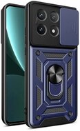 Defender műanyag telefonvédő (ütésállóság, szilikon belső, tartógyűrű, kameravédő) SÖTÉTKÉK Xiaomi Poco X6 Pro 5G