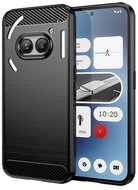 Szilikon telefonvédő (ütésállóság, légpárnás sarok, szálcsiszolt, karbon minta) FEKETE Nothing Phone (2a)
