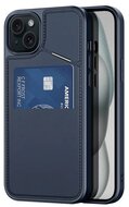 DUX DUCIS RAFI II MAG szilikon telefonvédő (kitámasztó, kártyazseb, RFID, MagSafe) SÖTÉTKÉK Apple iPhone 15