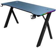 The G-Lab Gamer Asztal - K-DESK-SULFUR (120x60cm, fém, pohártartó, fejhallgatótartó, fekete, RGB LED)
