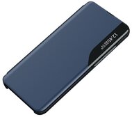 Tok álló, ECO bőr hatású (aktív FLIP, oldalra nyíló, asztali tartó, ablakos) SÖTÉTKÉK Samsung Galaxy A05 (SM-A055F)