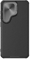 NILLKIN CAMSHIELD PROP műanyag telefonvédő (szilikon keret, ütésállóság, kameravédő, kitámasztó, csíkos) FEKETE Samsung Galaxy S24 Plus (SM-S926)
