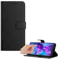 Tok álló, bőr hatású (FLIP, oldalra nyíló, asztali tartó, négyzet, prémium) FEKETE Samsung Galaxy Xcover 7 (SM-G556)