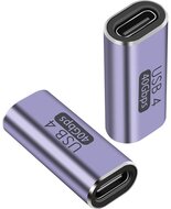 PREMIUMCORD Adapter, Toldó, Thunderbolt, 40Gbps, USB-C - USB-C, F/F, szürke