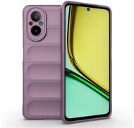 Szilikon telefonvédő (ütésállóság, kameravédő, 3D) LILA Realme C67 4G