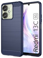 Szilikon telefonvédő (ütésállóság, légpárnás sarok, szálcsiszolt, karbon minta) SÖTÉTKÉK Xiaomi Poco C65 Xiaomi Redmi 13C