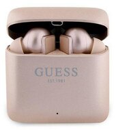GUESS PRINTED LOGO bluetooth fülhallgató SZTEREO (v5.1, TWS, mikrofon + töltőtok) ROZÉARANY