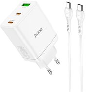 HOCO N33 hálózati töltő USB+2 Type-C aljzat (35W, PD gyorstöltő 3.0 + Type-C kábel) FEHÉR