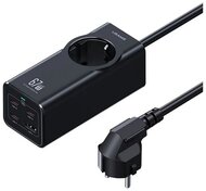 USAMS hálózati elosztó (AC+USB+3 Type-C aljzat, 67W, GaN, PD gyorstöltő + 150cm tápkábel) FEKETE