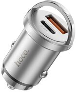 HOCO NZ10 autós töltő USB+Type-C aljzat (45W, PD gyorstöltő 3.0) EZÜST
