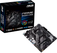 ASUS PRIME B550M-K ARGB AM4 mATX MB - AMD B550 2xDIMM DDR4 2xM.2 4xSATA PCIe 4.0 1Gb Ethernet 1xDisplayPort 1xHDMI with Aura Sync