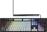 LORGAR Azar 514, Wired mechanical gaming keyboard, RGB backlight, 1680000 colour variations, 18 modes, keys number: 104, 50M clicks, linear dream switches, spring cable up to 3.4m, ABS plastic+metal, magnetic cover, 450*136*39mm, 1.17kg, white, EN la