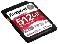 Kingston 512GB Canvas React Plus UHS-II Class10 U3 V60 SDXC memóriakártya BOX fekete