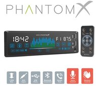 Mnc 39752 FEJEGYSÉG "PHANTOMX" - 1 DIN - 4 X 50 W - GESZTUSVERZÉLÉS - BT - MP3 - AUX - USB