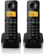 Philips D2602B/53 DECT TELEFON fekete 550mAh 2 kézibeszélő