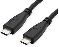 Roline 11.02.9057-10 roline kábel usb 3.2 gen 2 c - c, m/m, 10gbit/s, pd (power delivery) 20v5a - 100w, emark-al, video support, 1m, fekete