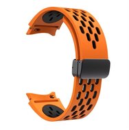 Mybandz 41723 lélegző mágneszáras szilikon óraszíj /narancs-fekete(fekete csat) galaxy watch 5-6-7