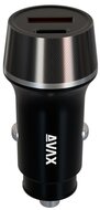 AVAX AVAX CC304B avax cc304b carly usb-c (pd3.0)+usb-a (qc) 38w autós töltő, fekete