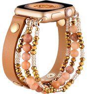 Mybandz 13458 apple watch gyöngyös bőróraszíj-barna /40/41 és 42 mm