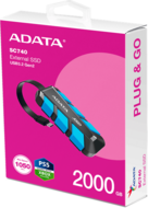 ADATA SSD Külső USB 3.2 2TB SC740, Kék