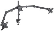 Manhattan asztali állvány - Dupla karos, 3db monitor részére (max.VESA:75x75, 13"-27"-ig, 7kg, fekete)