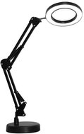 PLATINET Asztali lámpa 10W, 500Lm, flexibilis, 48x LED, rajzasztali lámpa, 3x nagyítólencsével, fekete