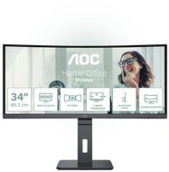 AOC ívelt monitor 34" CU34P3CV, 3440x1440, 21:9, 300cd/m2, 1ms, HDMIx2/DisplayPort/USBx4/USB-C/RJ45