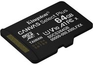 KINGSTON Memóriakártya MicroSDXC 64GB Canvas Select Plus Gen3 100R A1 Adaprer nélkül