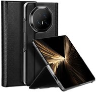 DUX DUCIS BRIL műanyag telefonvédő (ütésállóság, bőr hatású hátlap, asztali tartó, rombusz) FEKETE