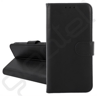 Tok álló, bőr hatású (FLIP, oldalra nyíló, kártyazseb, asztali tartó) FEKETE Samsung Galaxy A12 (SM-A125F / SM-A127F)